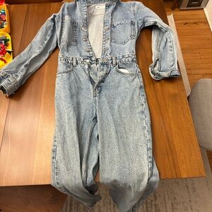 Zara Light Blue Denim Jumpsuit